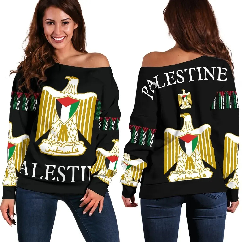 Palestine,United Women's Off Shoulder Sweater
