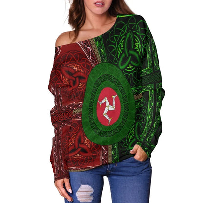 Celticone Women Off Shoulder Isle Of Man Circle Celtic