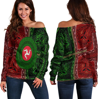 Celticone Women Off Shoulder Isle Of Man Circle Celtic