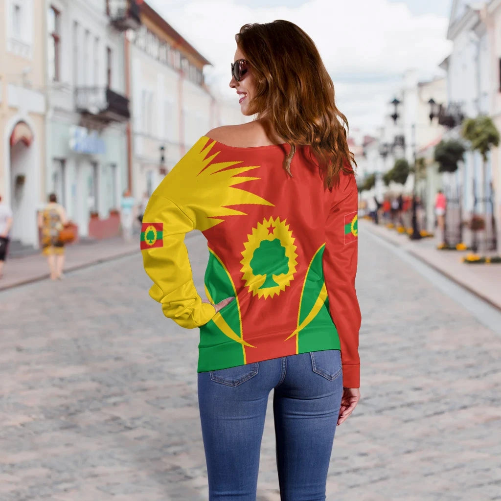 Oromo Off Shoulder Sweater Flag Active