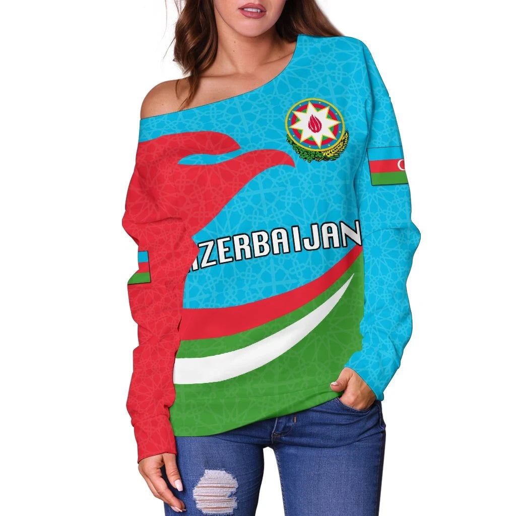Azerbaijan Women Off Shoulder Sweater Proud Version