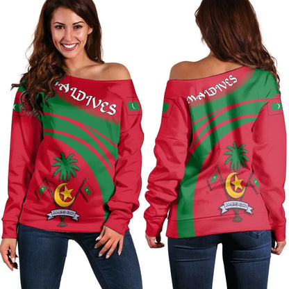 Maldives Coat Of Arms Shoulder Sweater Cricket