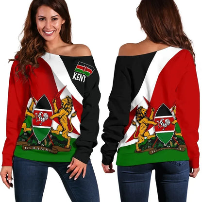 Kenya Impressive Flag Off Shoulder Sweater