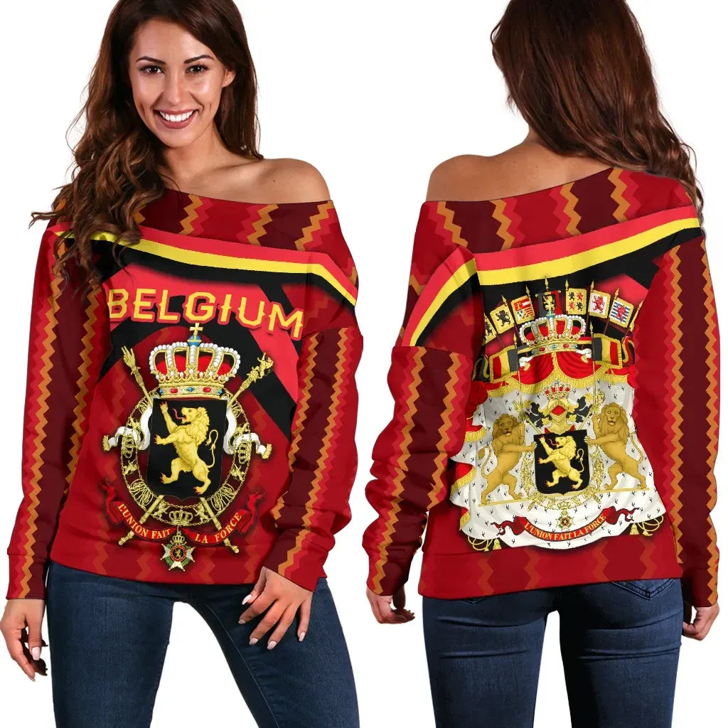 Belgium Women Off Shoulder Sweater Vibes Version