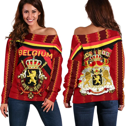 Belgium Women Off Shoulder Sweater Vibes Version
