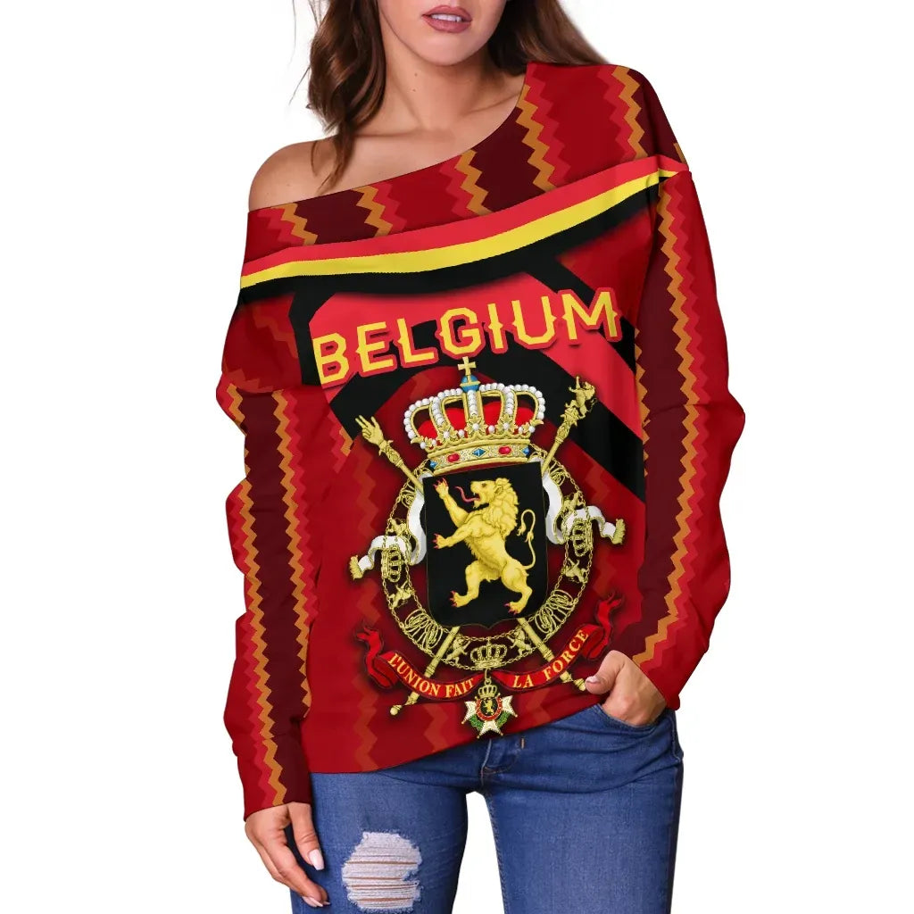 Belgium Women Off Shoulder Sweater Vibes Version