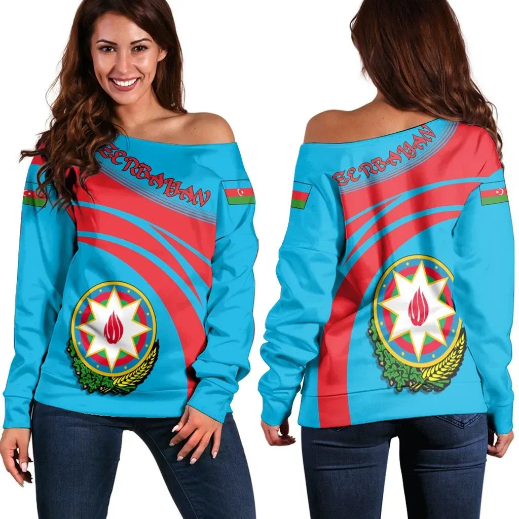 Azerbaijan Coat Of Arms Shoulder Sweater Cricket