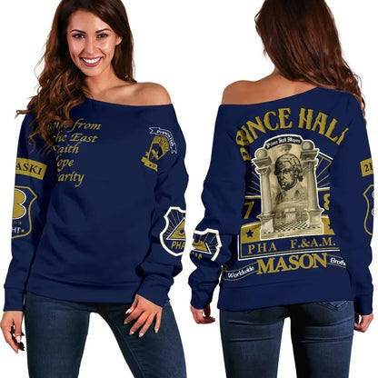 Freemasonry Women's Off Shoulder Sweater