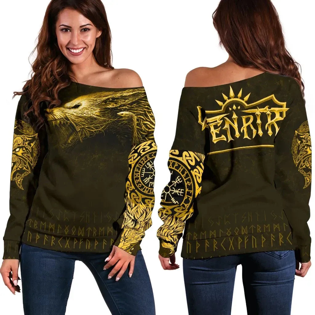 Fenrir Yellow Off Shoulder Sweater