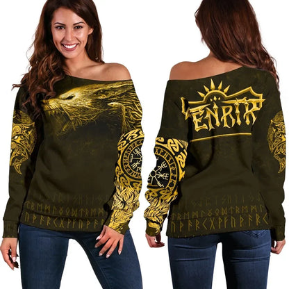 Fenrir Yellow Off Shoulder Sweater