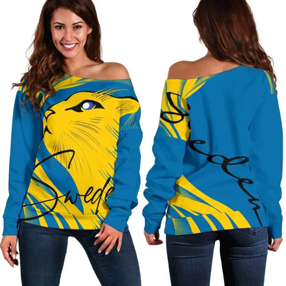 The Sweden Cat Women's Off Shoulder Sweaters Bh