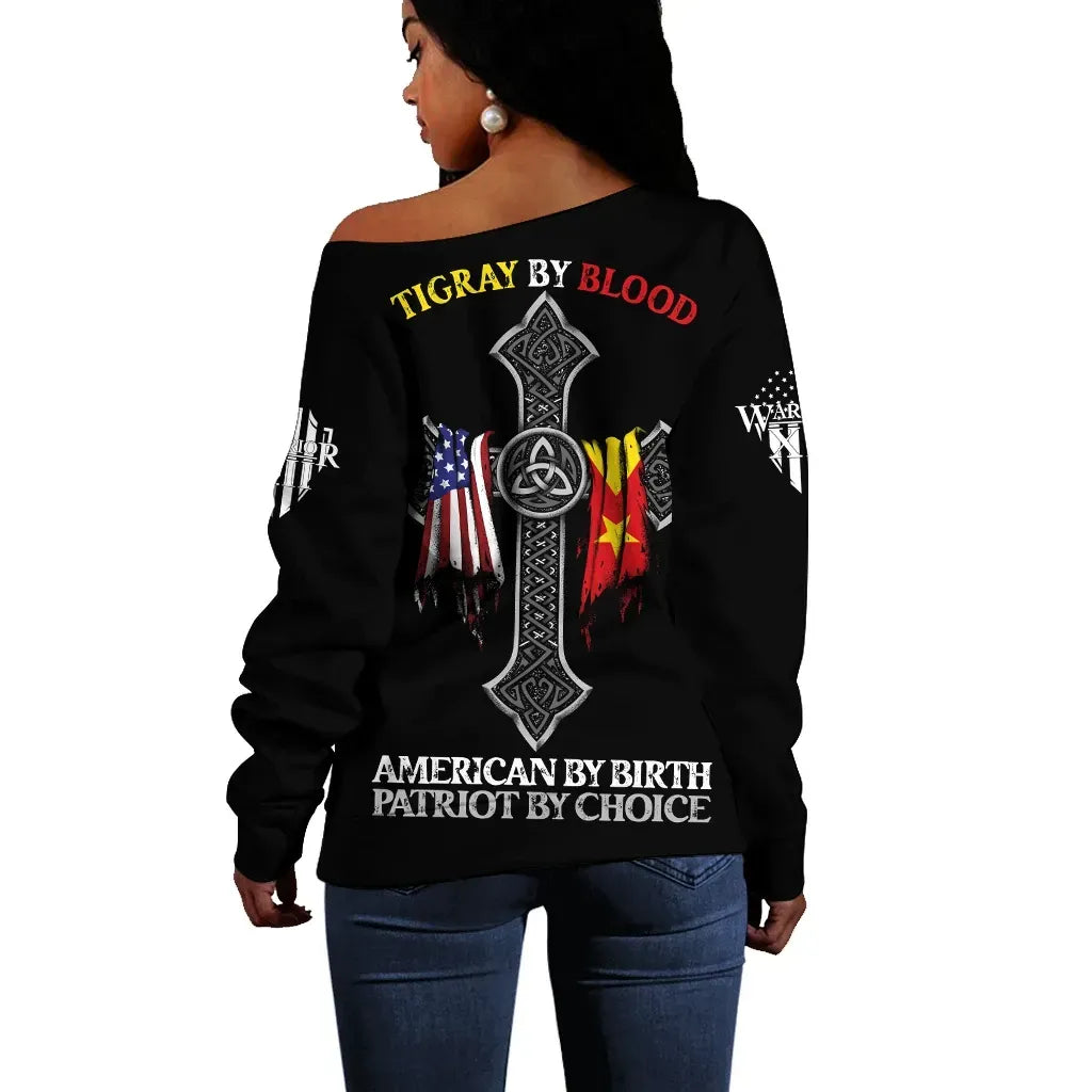 Tigray By Blood Off Shoulder Sweater