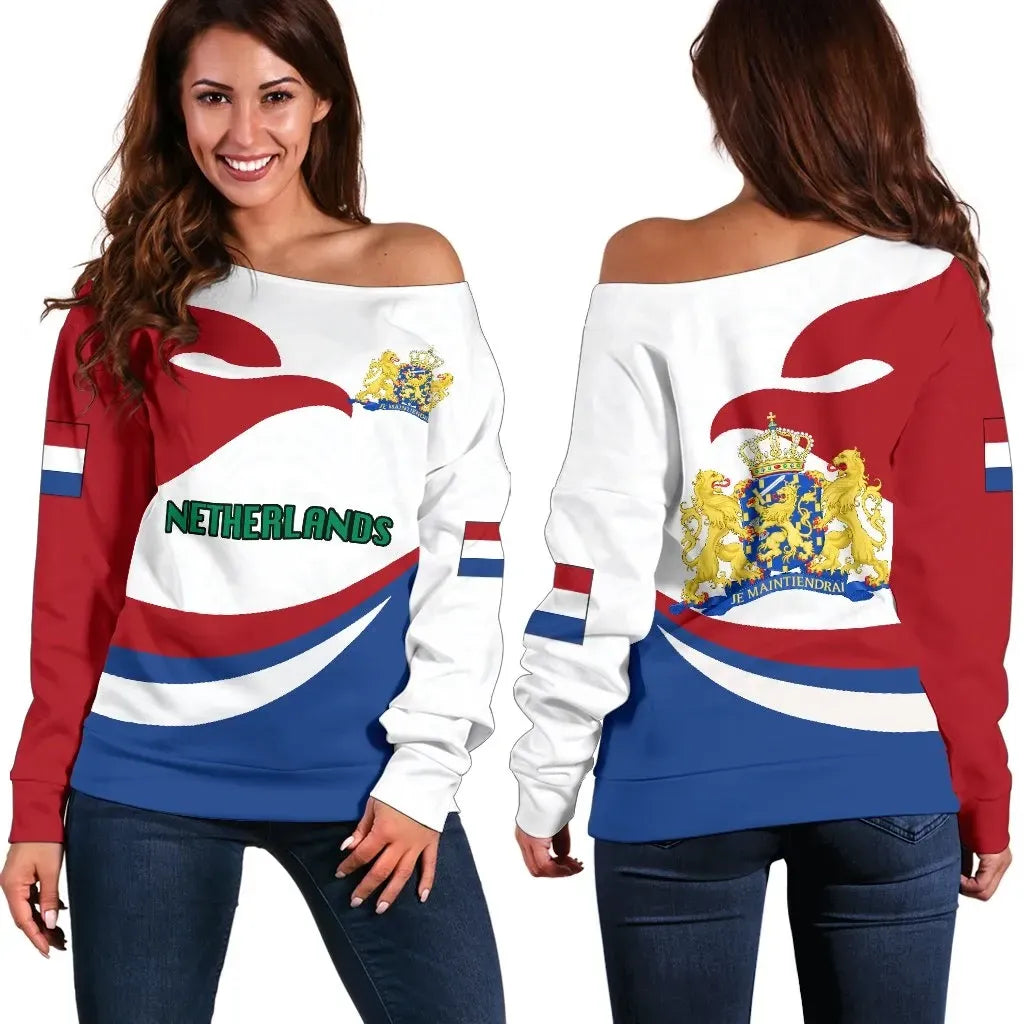 Netherlands Women Off Shoulder Sweater Version