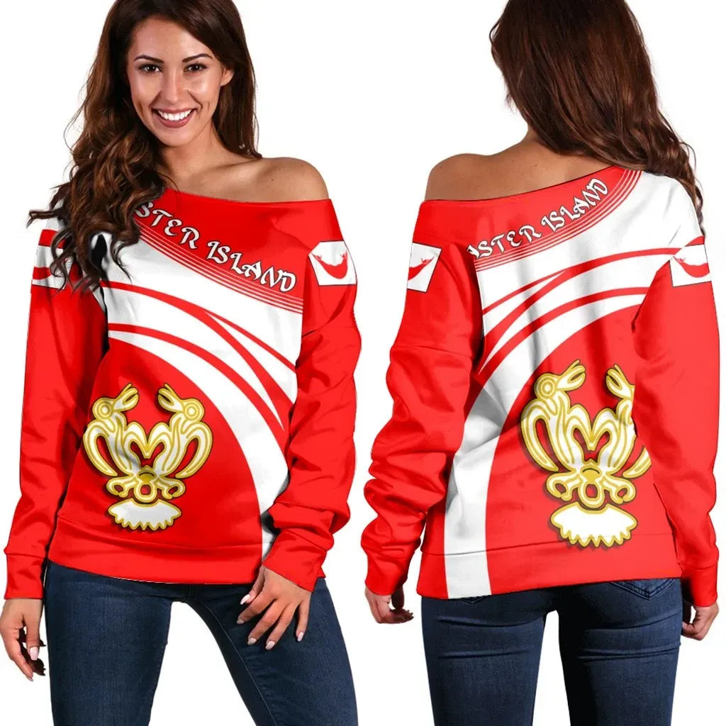 Easter Island Coat Of Arms Shoulder Sweater Cricket