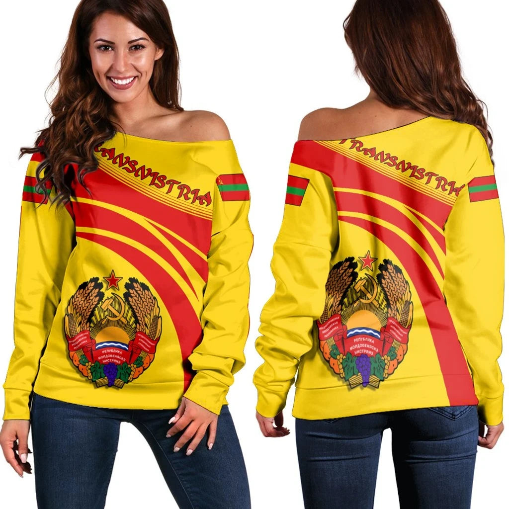 Transnistria Coat Of Arms Shoulder Sweater Cricket