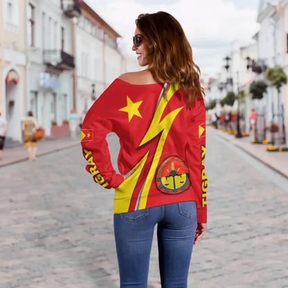 Tigray Off Shoulder Sweater Phantom Acident