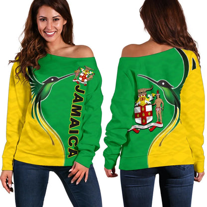 Jamaica Doctor Bird Off Shoulder Sweater