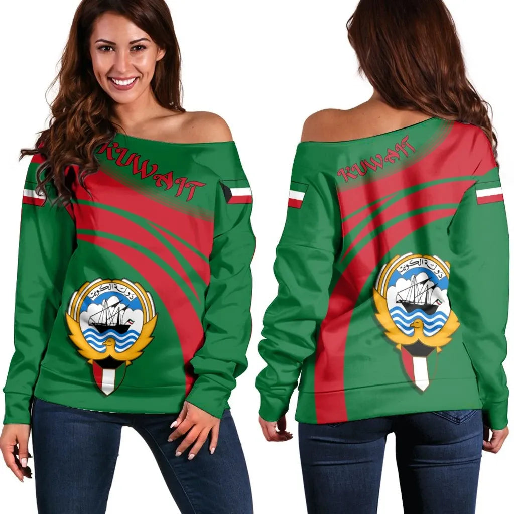 Kuwait Coat Of Arms Shoulder Sweater Cricket