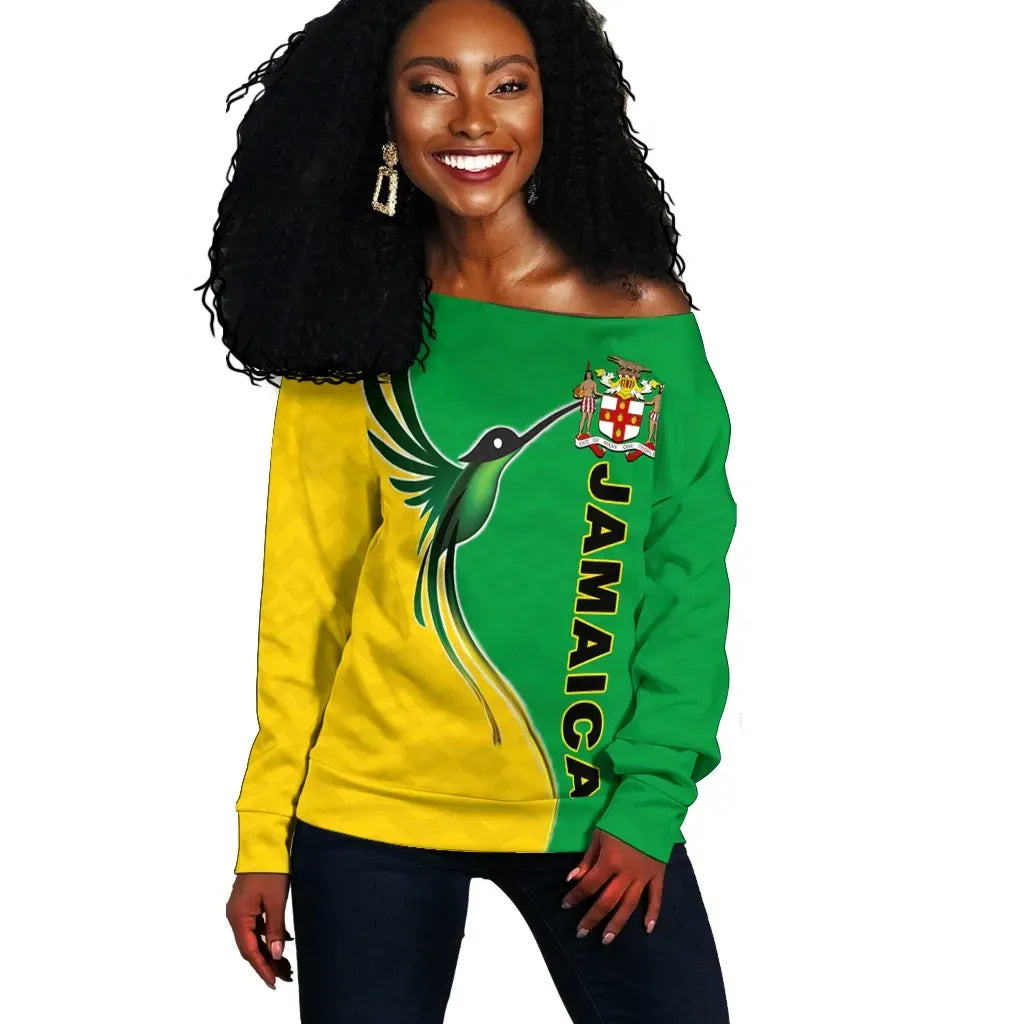 Jamaica Doctor Bird Off Shoulder Sweater