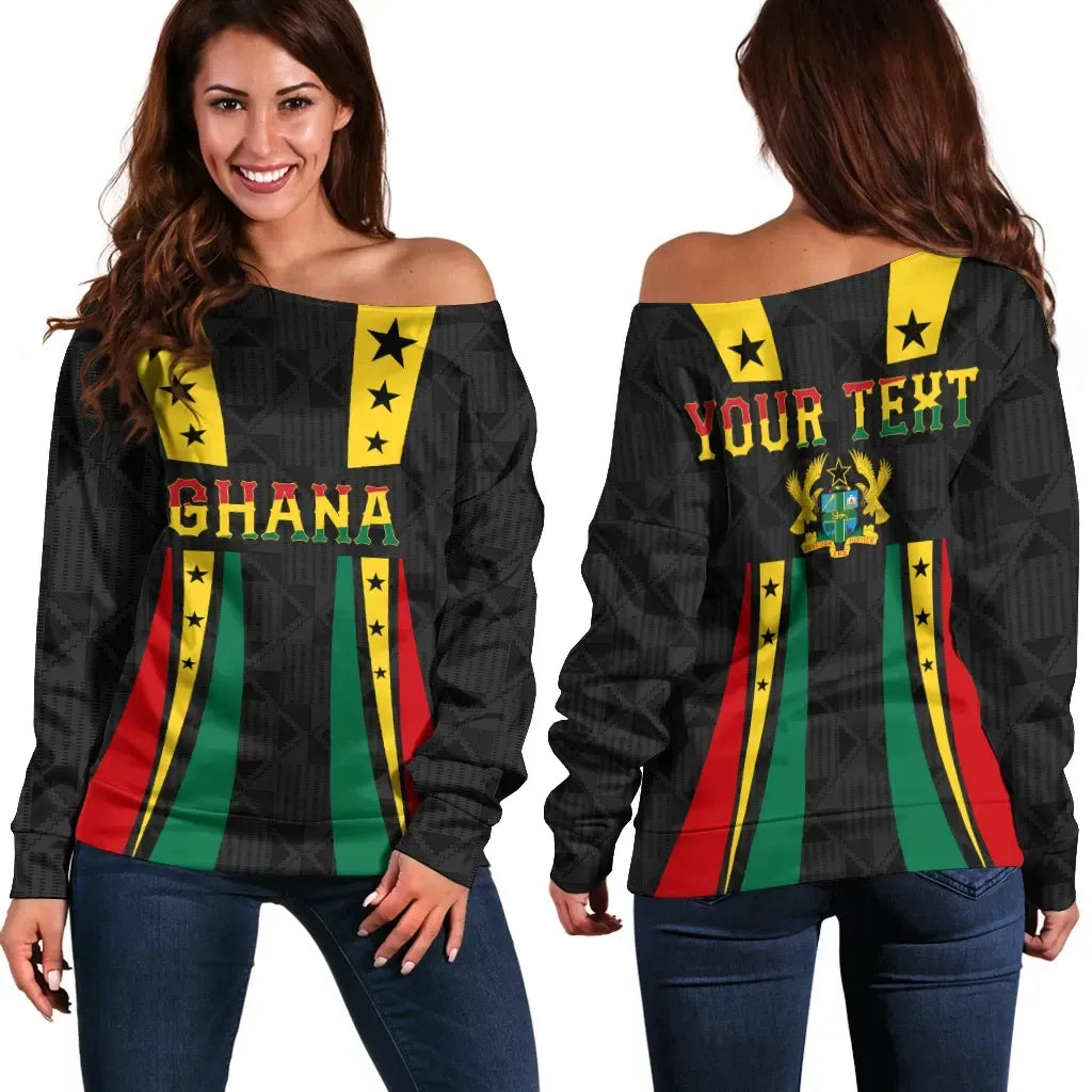 Custom Ghana Lifestyle Off Shoulder Sweater