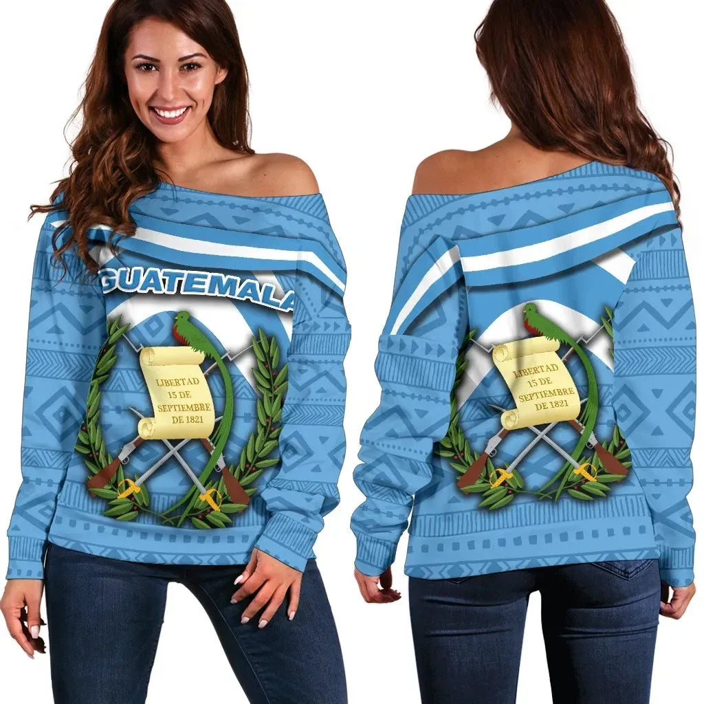 Guatemala Women Off Shoulder Sweater Vibes Version