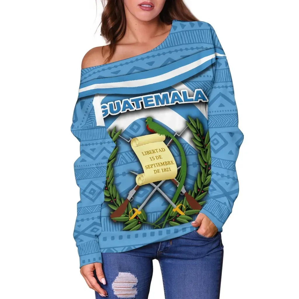 Guatemala Women Off Shoulder Sweater Vibes Version