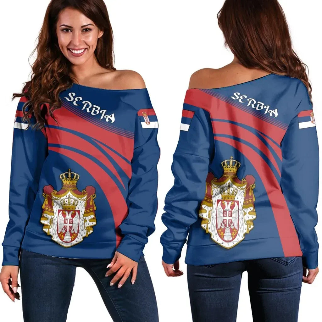 Serbia Coat Of Arms Shoulder Sweater Cricket