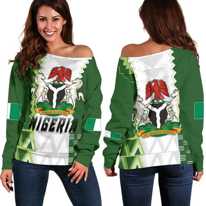 Nigeria Women's Off Shoulder Sweater Simple Sports Version