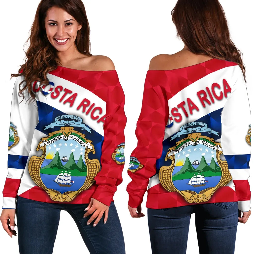 Costa Rica Women Off Shoulder Sweater Sporty Style
