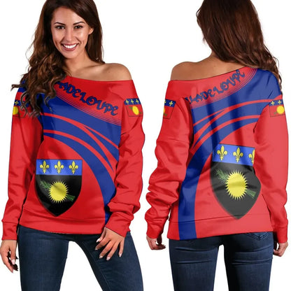 Guadeloupe Coat Of Arms Shoulder Sweater Cricket