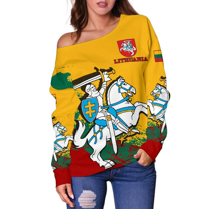 Lietuva Lithuania Special Off Shoulder Sweater