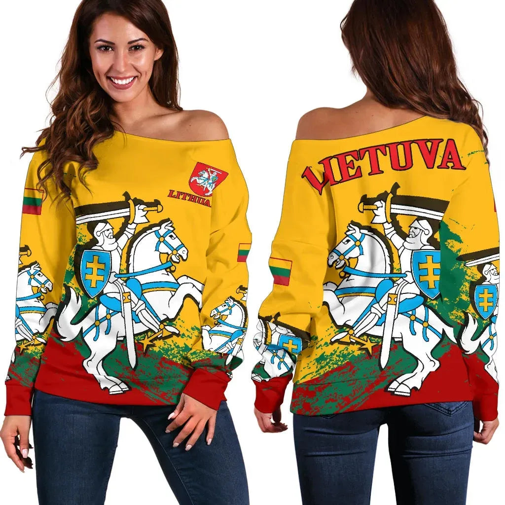 Lietuva Lithuania Special Off Shoulder Sweater