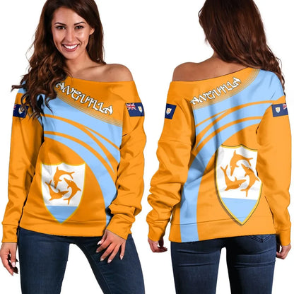 Anguilla Coat Of Arms Shoulder Sweater Cricket