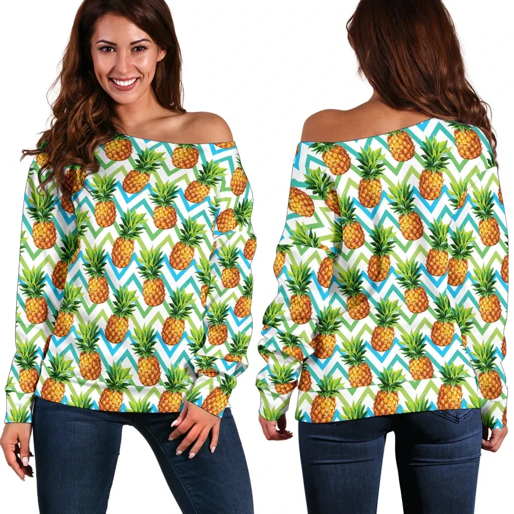 Pineapple 7Th Off Shoulder Sweater