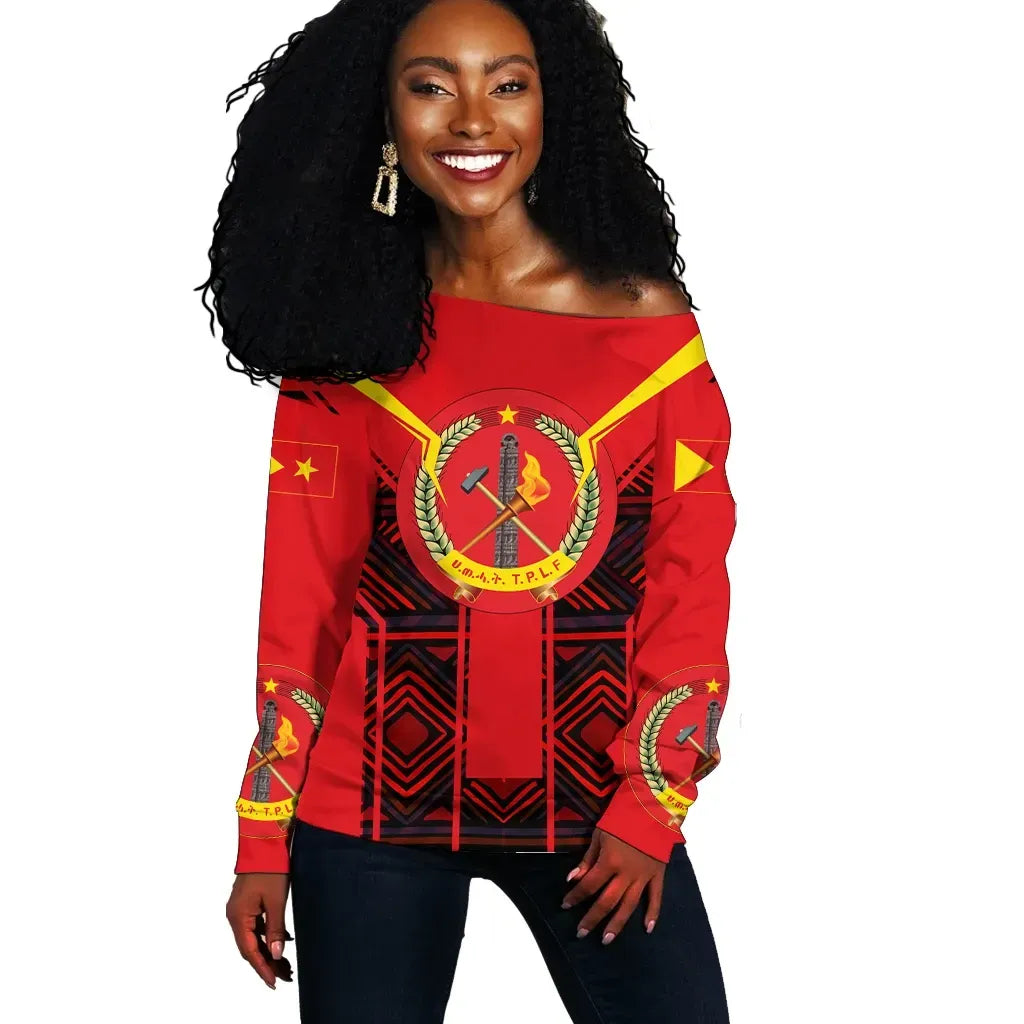 Tigray Coat Of Arms New Women's Off Shoulder Sweater