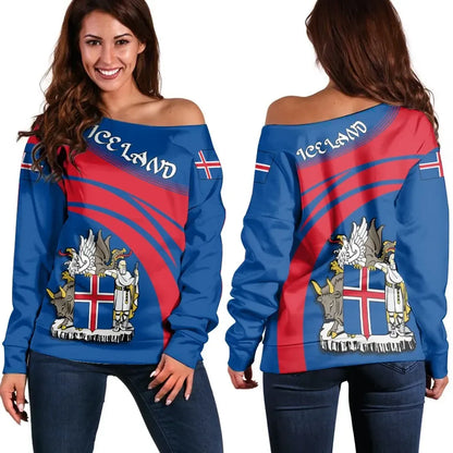 Iceland Coat Of Arms Shoulder Sweater Cricket