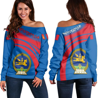Mongolia Coat Of Arms Shoulder Sweater Cricket