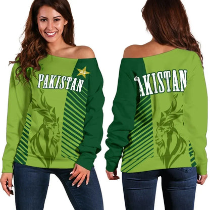 Pakistan Cricket Women's Off Shoulder Sweater Markhor