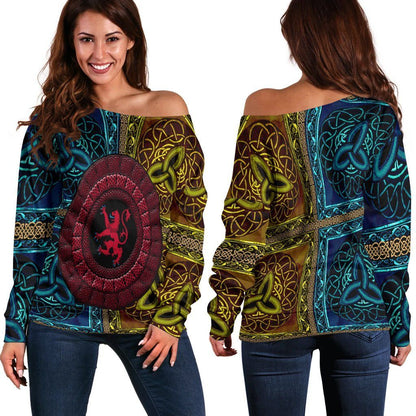 Celticone Women Off Shoulder Scotland Circle Celtic