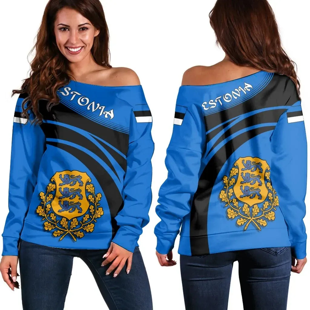 Estonia Coat Of Arms Shoulder Sweater Cricket