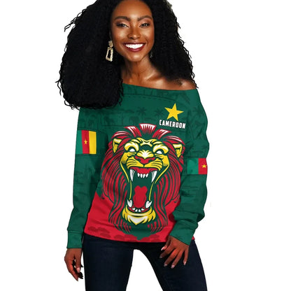 Cameroon Off Shoulder Sweater Lion