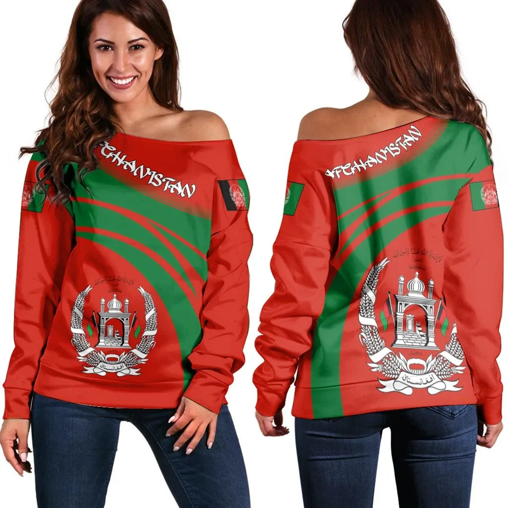Afghanistan Coat Of Arms Shoulder Sweater Cricket