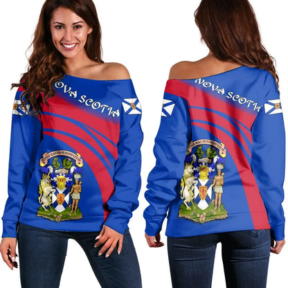 Nova Scotia Coat Of Arms Shoulder Sweater Cricket