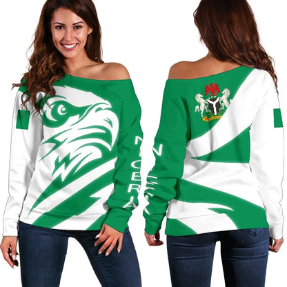 Nigeria Women's Off Shoulder Sweater Eagle Version Bn12