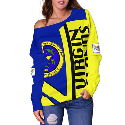 US Virgin Islands Off Shoulder Sweater Half Concept