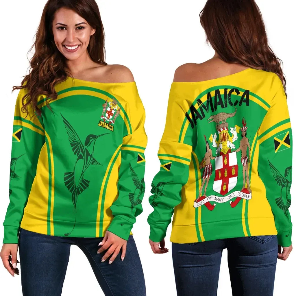 Jamaica Off Shoulder Sweater Active HummingBird