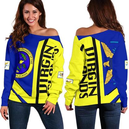 US Virgin Islands Off Shoulder Sweater Half Concept
