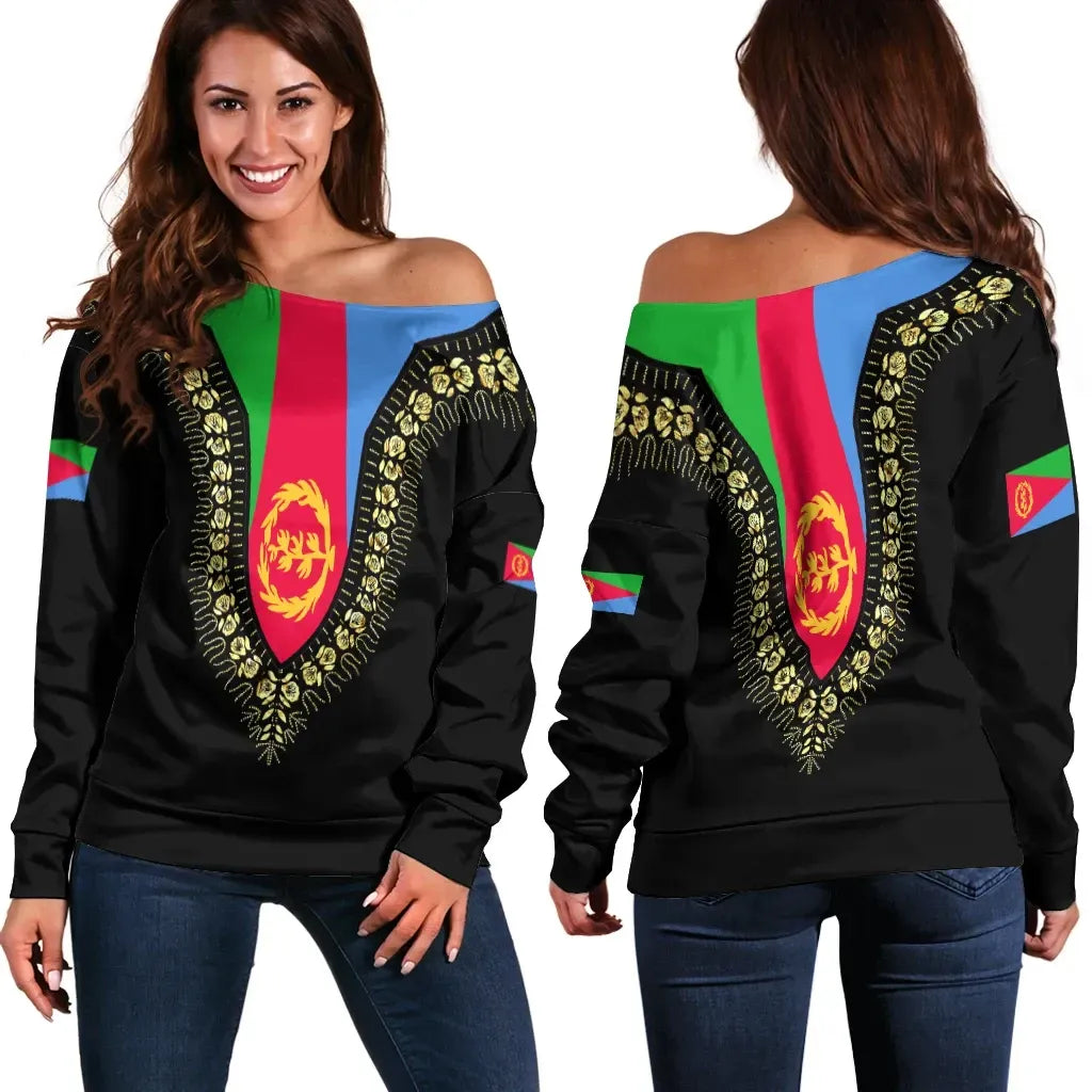 Eritrea Off Shoulder Sweater Dashiki