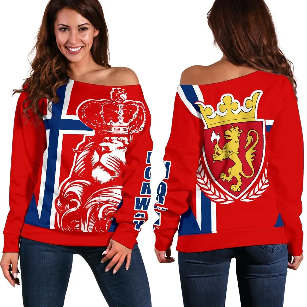 Norway Lion Women's Off Shoulder Sweater Bn10