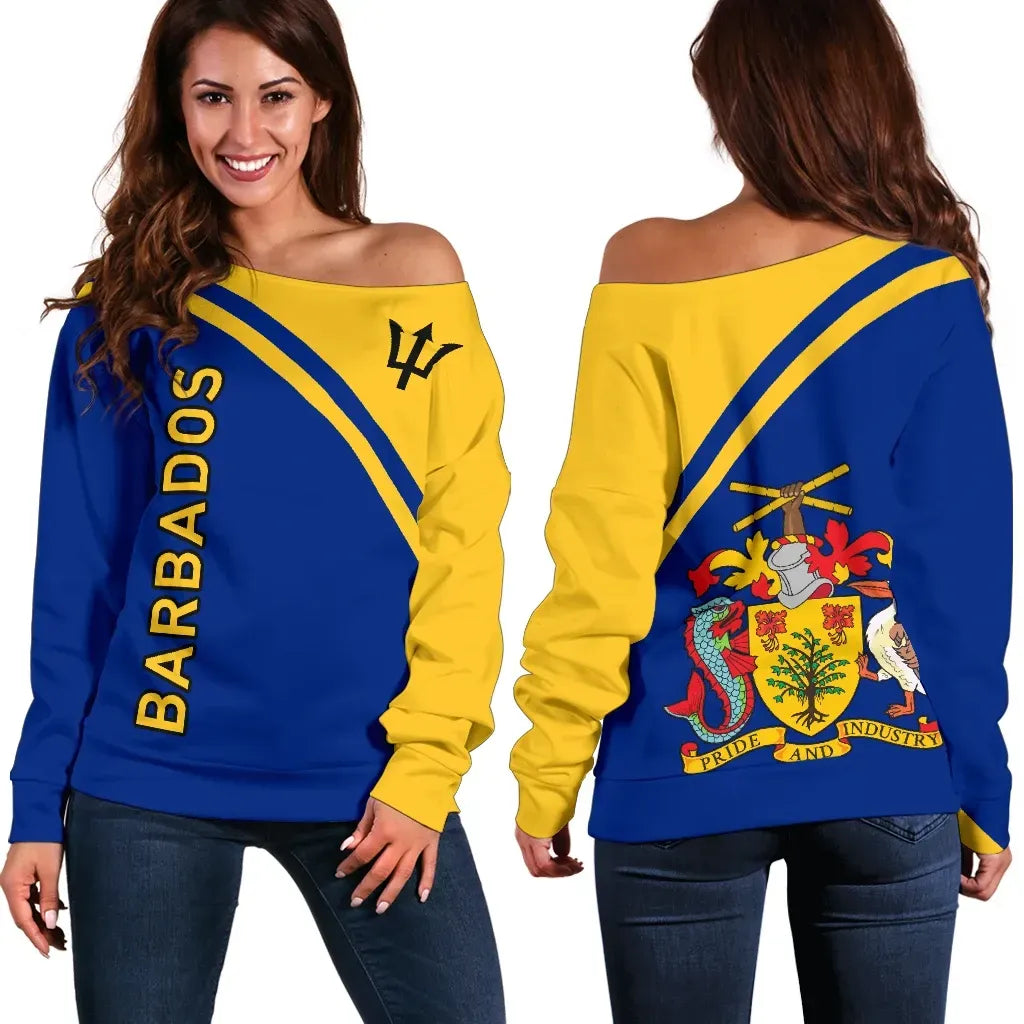 Barbados Women's Off Shoulder Sweater Curve Version Bn01